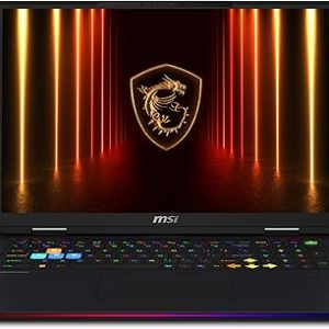 msi Raider A18 HX 18” 120Hz UHD+ Gaming Laptop: AMD Ryzen 9-9955HX3D, NVIDIA Geforce RTX 5090, 64GB DDR5, 2TB NVMe SSD, Type C, Wi-Fi 7, Win 11 Pro: Black A9WJG-052US