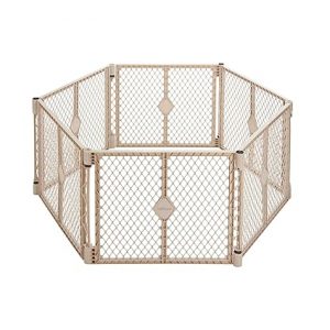 Toddleroo Superyard: 6-Panel, 18.5 SqFt Baby Playard; Sand | Portable, Durable, For Babies and Toddlers, Freestanding, Expandable Modular Sizing, Indoor or Outdoor Use, Made in USA