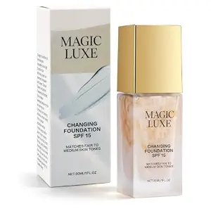 Color Changing Foundation for Mature Skin, Color Shade Adjusting Liquid Foundation with Hyaluronic Acid & Vitamin E, Hydrating Long Wear Makeup, Natural Coverage for All Skin Types (Copy)