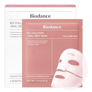 BIODANCE Bio-Collagen Real Deep Mask, Hydrating Overnight Hydrogel Face Mask, Pore Minimizing, Elasticity, Plumping, Travel Essentials & Self Care Gifts for Women, Korean Skin Care | 1.19oz(34g) x 4ea (Copy)